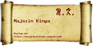 Majszin Kinga névjegykártya